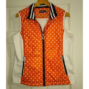 Daily Sports Orange Polka Dot Women's Golf Vest Size Large